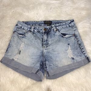 Forever 21+ acid wash denim short